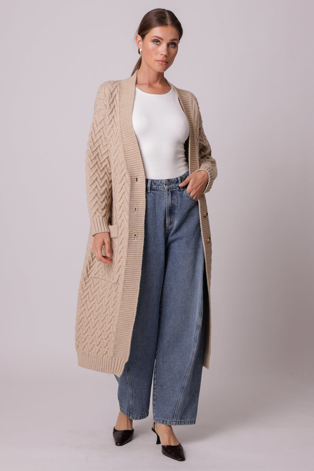 トップス DOT LINE HALF SLEEVE KNIT CARDIGAN IMG_0960_1024x.jpg?v=1727894613