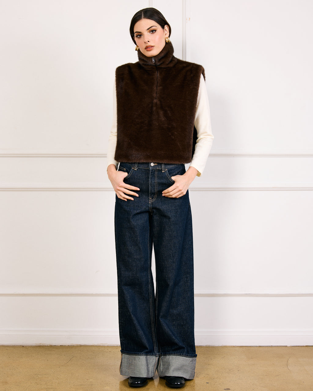 Dane faux fur top – Line & Dot