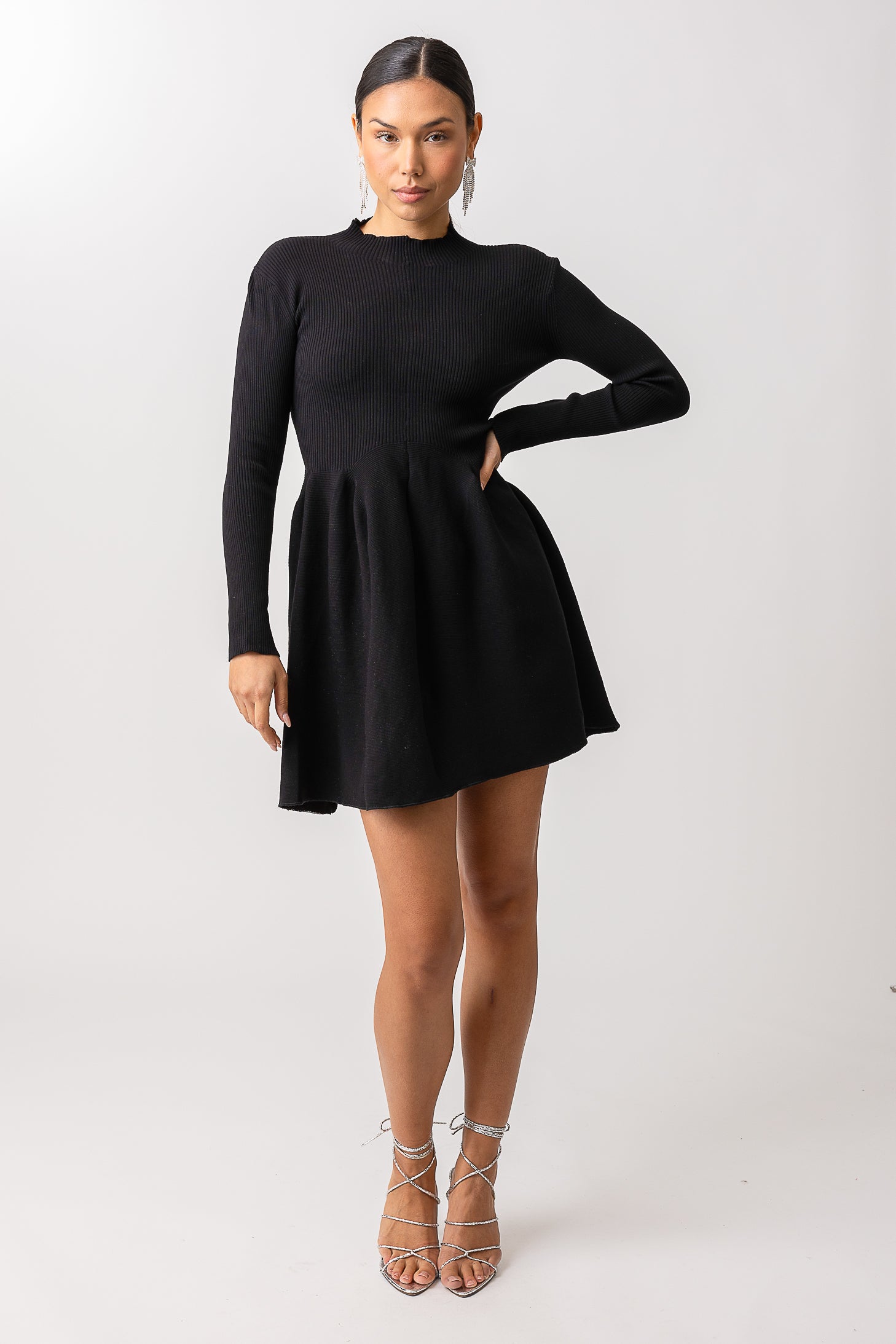 black a line sweater dress Line & Dot Sylvie Midi Sweater Dress in Black