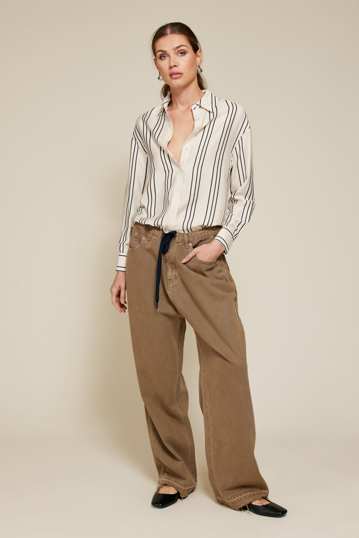 dress pants with lines Indochino Men's Custom Harrogate Chalk Stripe Black Pants