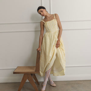 gingham corset midi dress Pink Gingham Corset Midi Dress