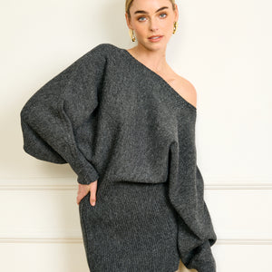 line and dot beverly sweater dress Line & Dot Beverly Mock Neck Dress In Olive - 28% Off