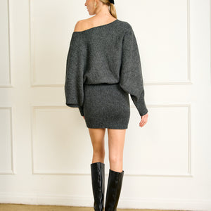 sweater dress high boots Shore sweater mini dress – Line & Dot