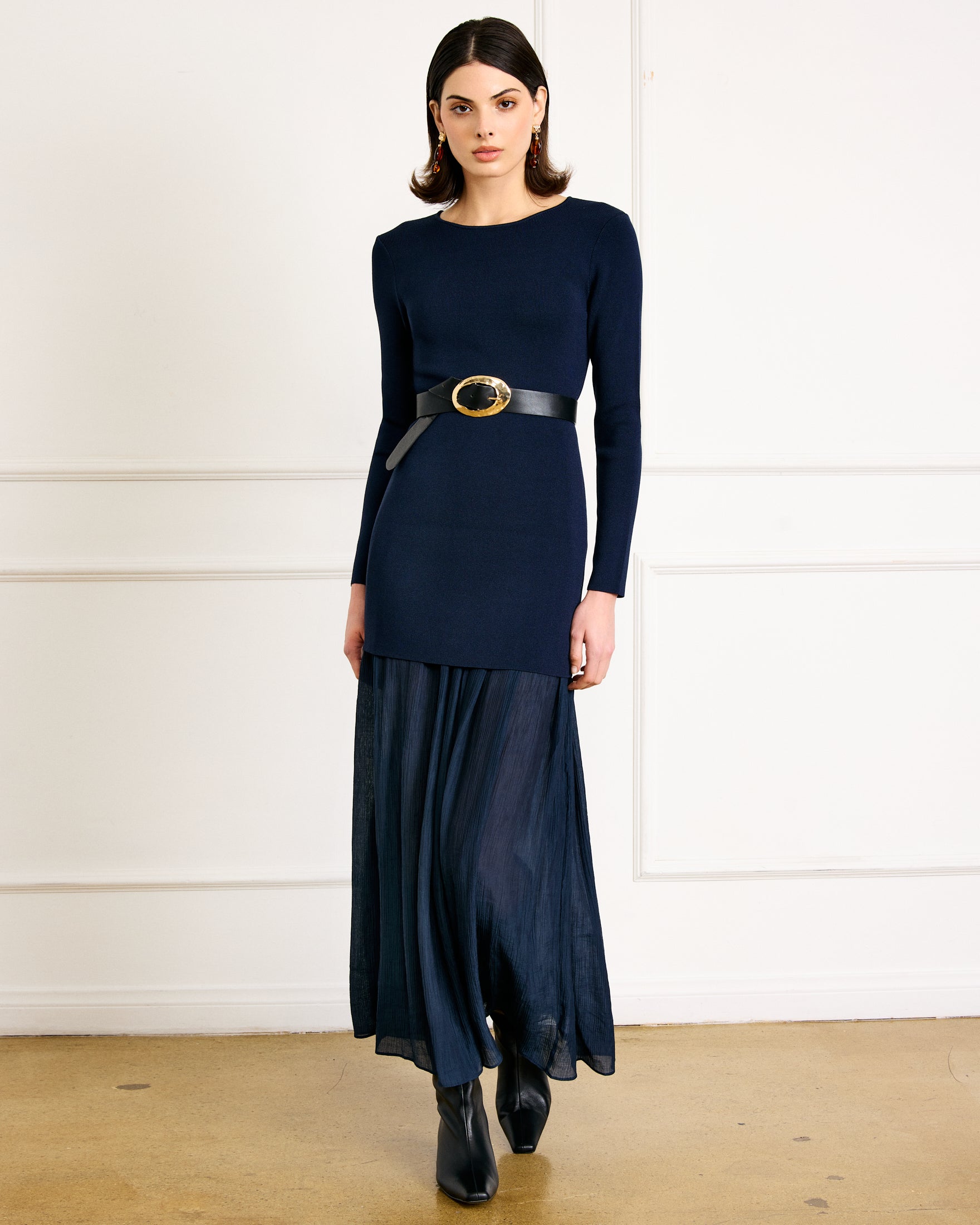 chinese dress ladies Girls Pleated Long Sleeve Dress main image 0