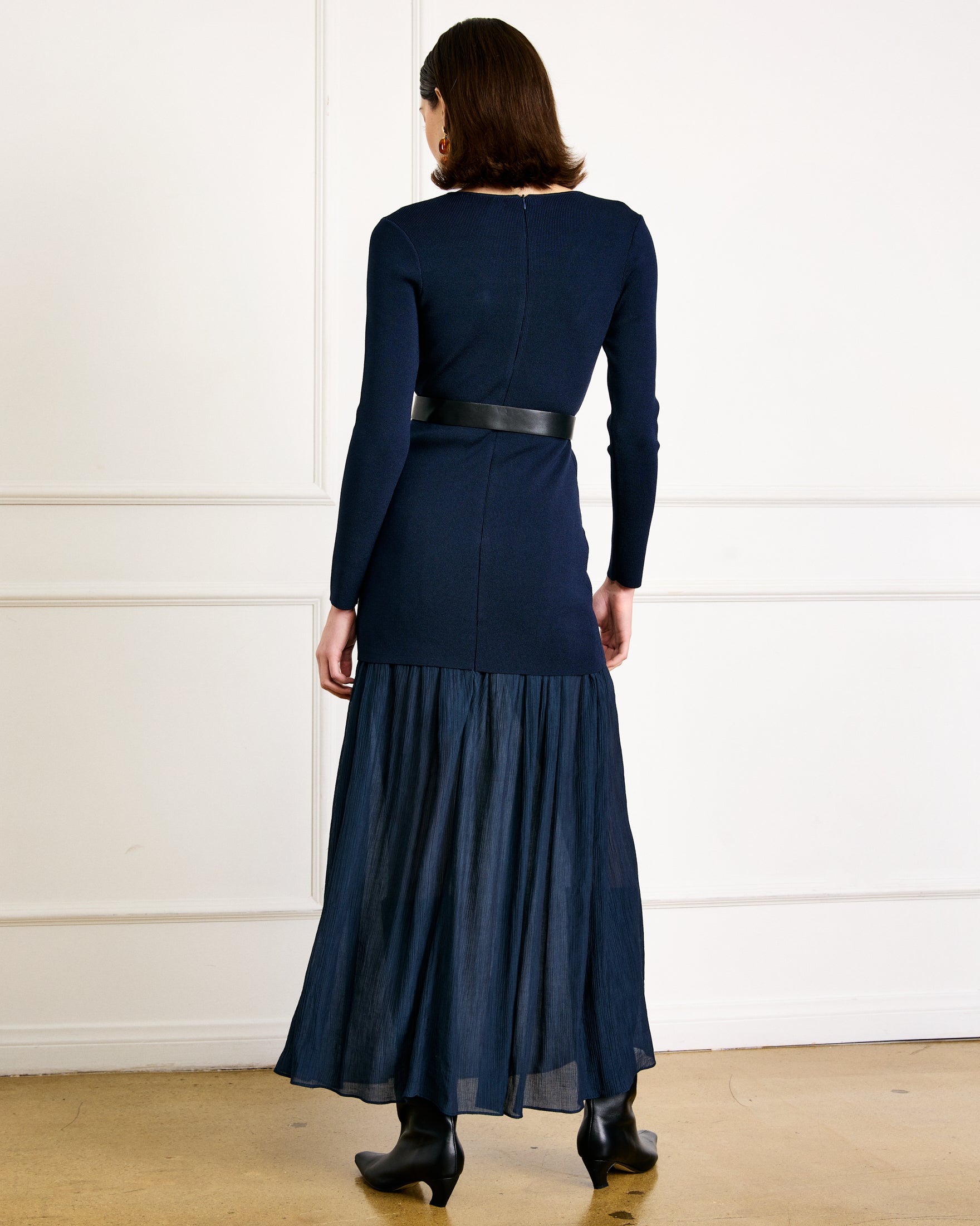 gemma midi dress GEMMA MIX-MEDIA DRESS