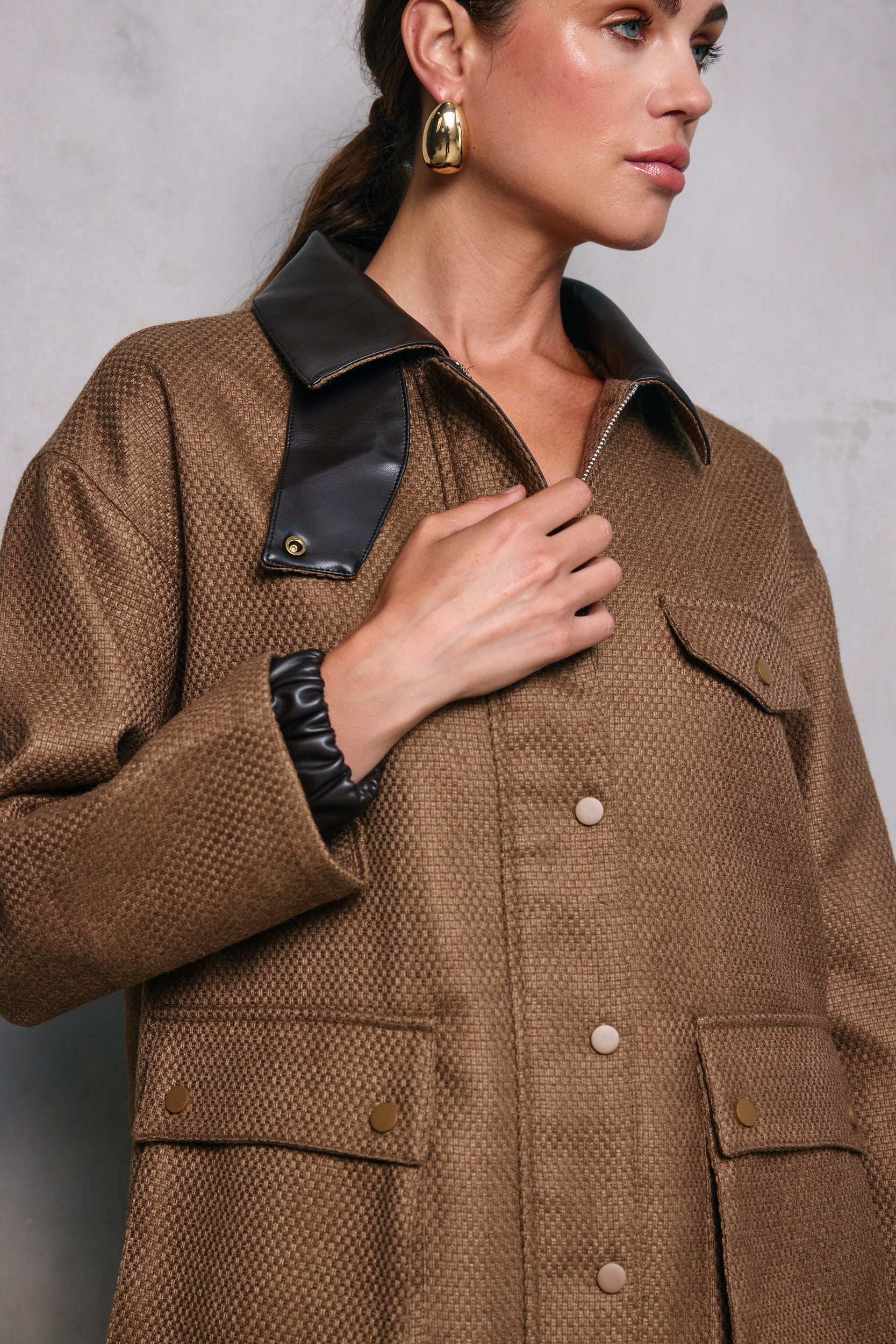 ジャケット・アウター ST JOHN SPORT LIN BROWN TWEED JACKET ST JOHN SPORT LIN BROWN TWEED JACKET