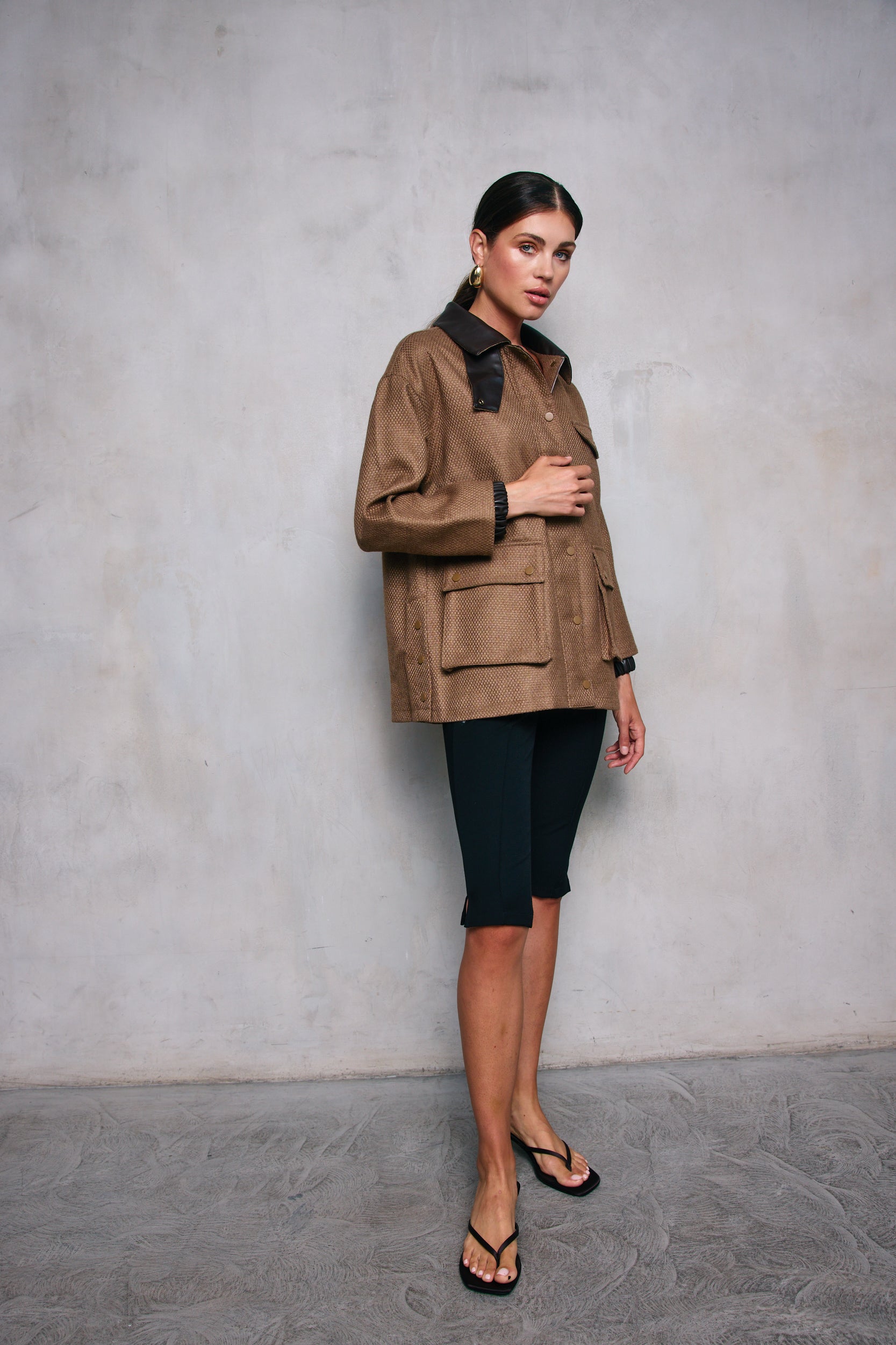 ジャケット・アウター ST JOHN SPORT LIN BROWN TWEED JACKET ST JOHN SPORT LIN BROWN TWEED JACKET