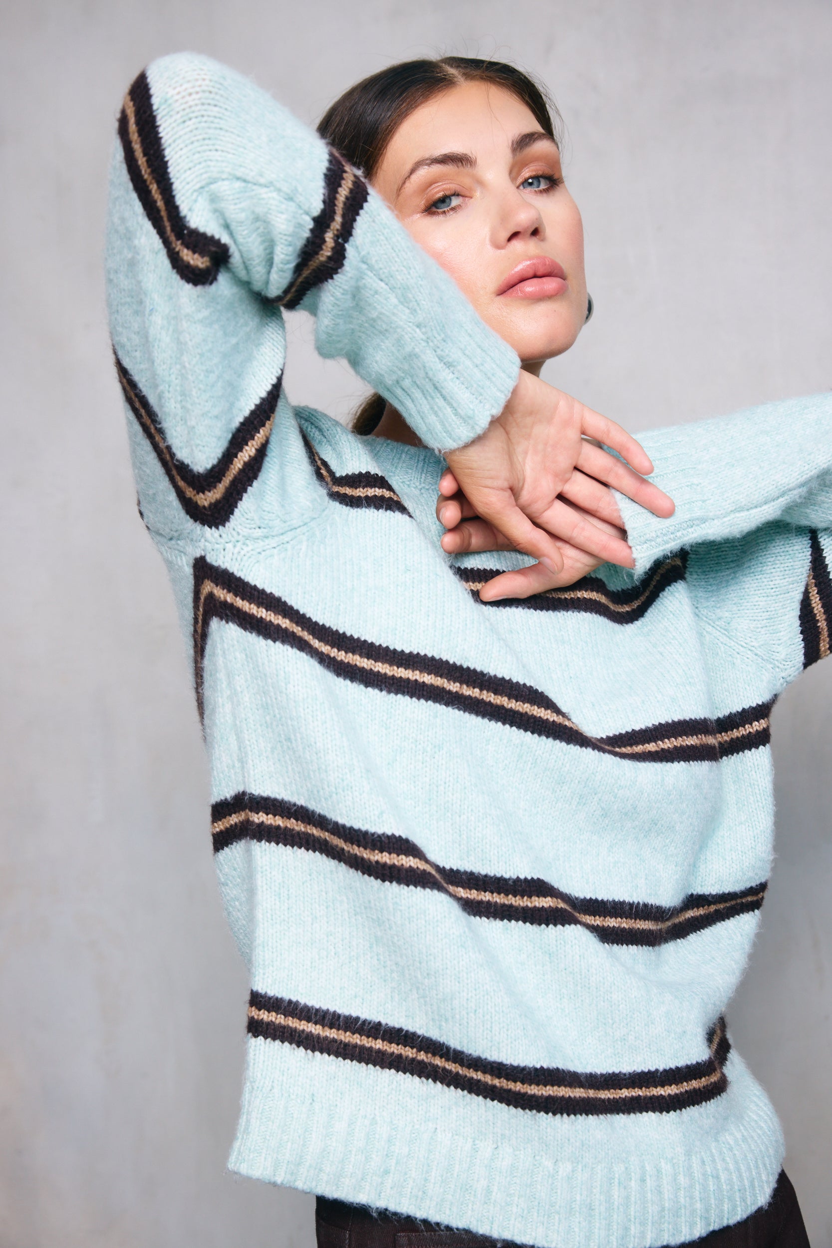 ニット/セーター PERVERZE Color Stripe Knit Sweater Prado Stripe Sweater