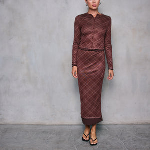 RICHARD PLAID MIDI SKIRT