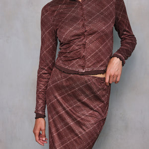 RICHARD PLAID MIDI SKIRT