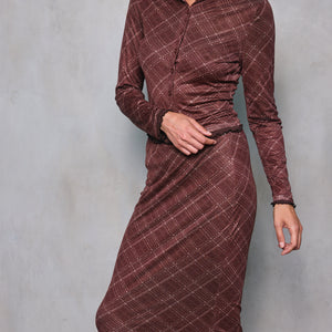 RICHARD PLAID MIDI SKIRT