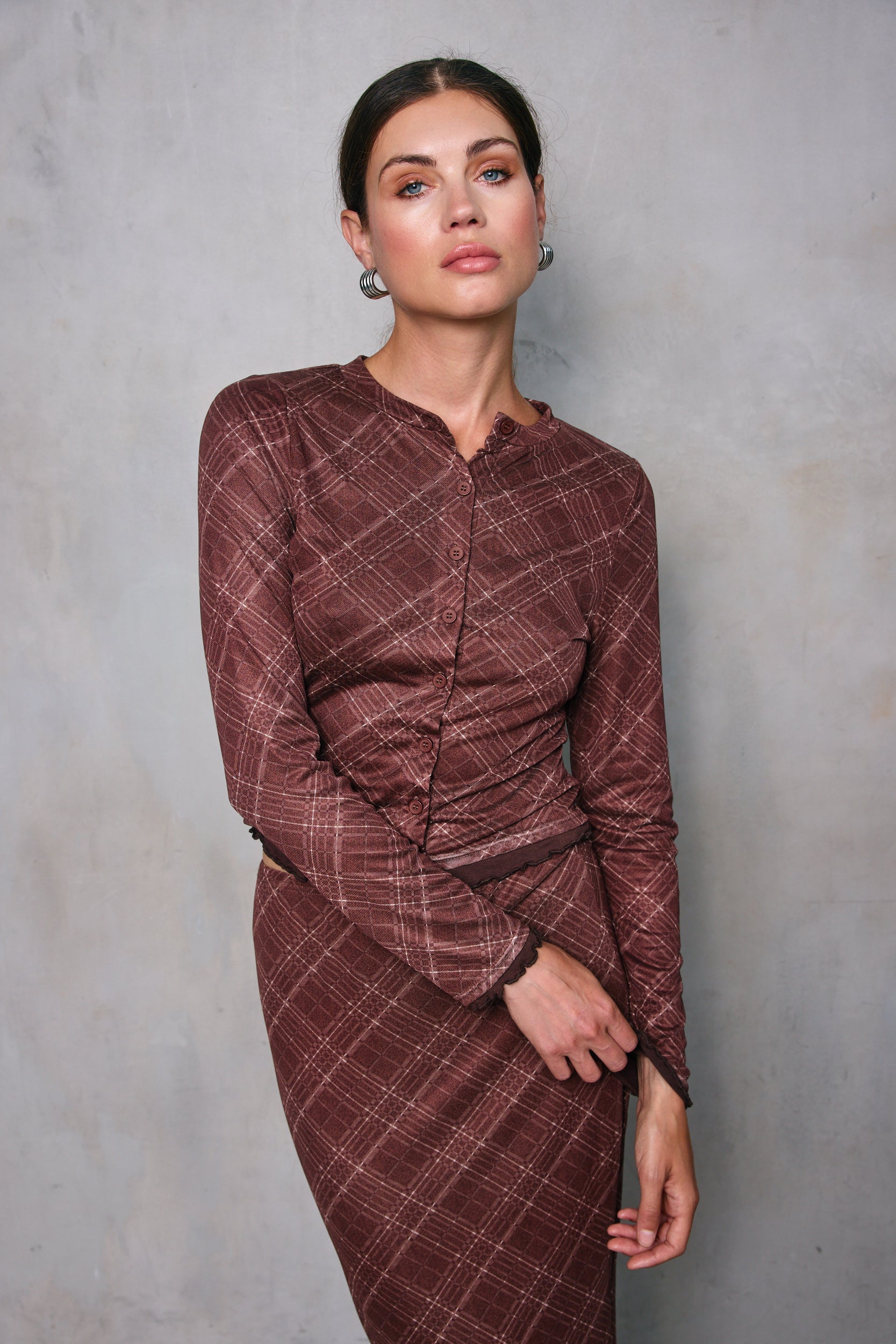 Richard plaid button down top – Line & Dot