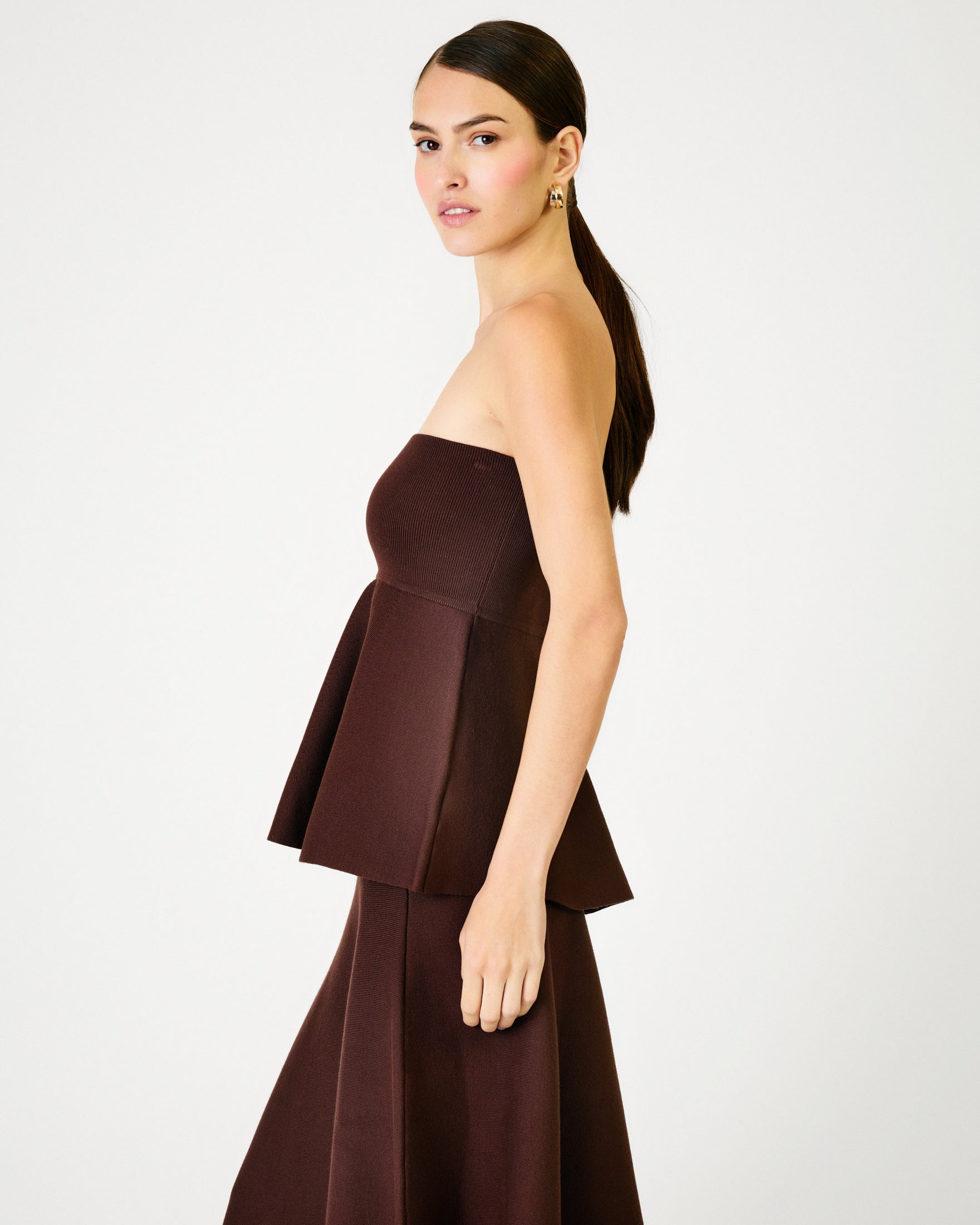 Kingston knit sweater peplum top – Line & Dot