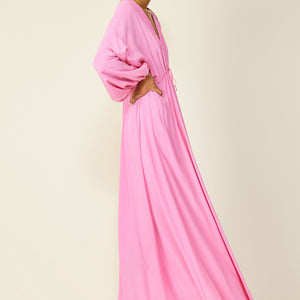 line and dot pink dress ALISA SATIN MAXI DRESS
