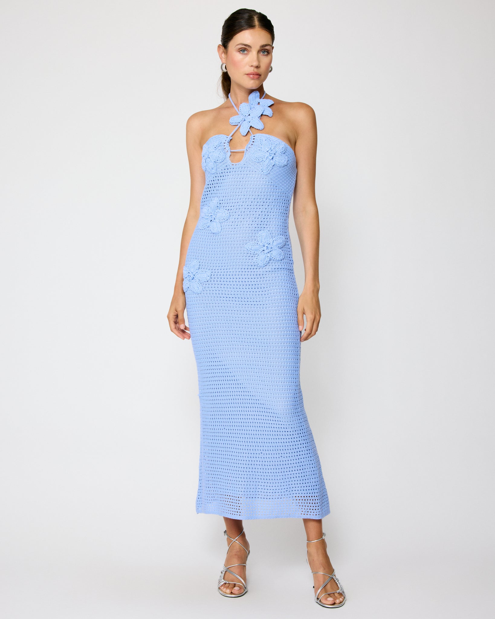 blue sweater maxi dress GIENNA Topshop denim V-neck mini