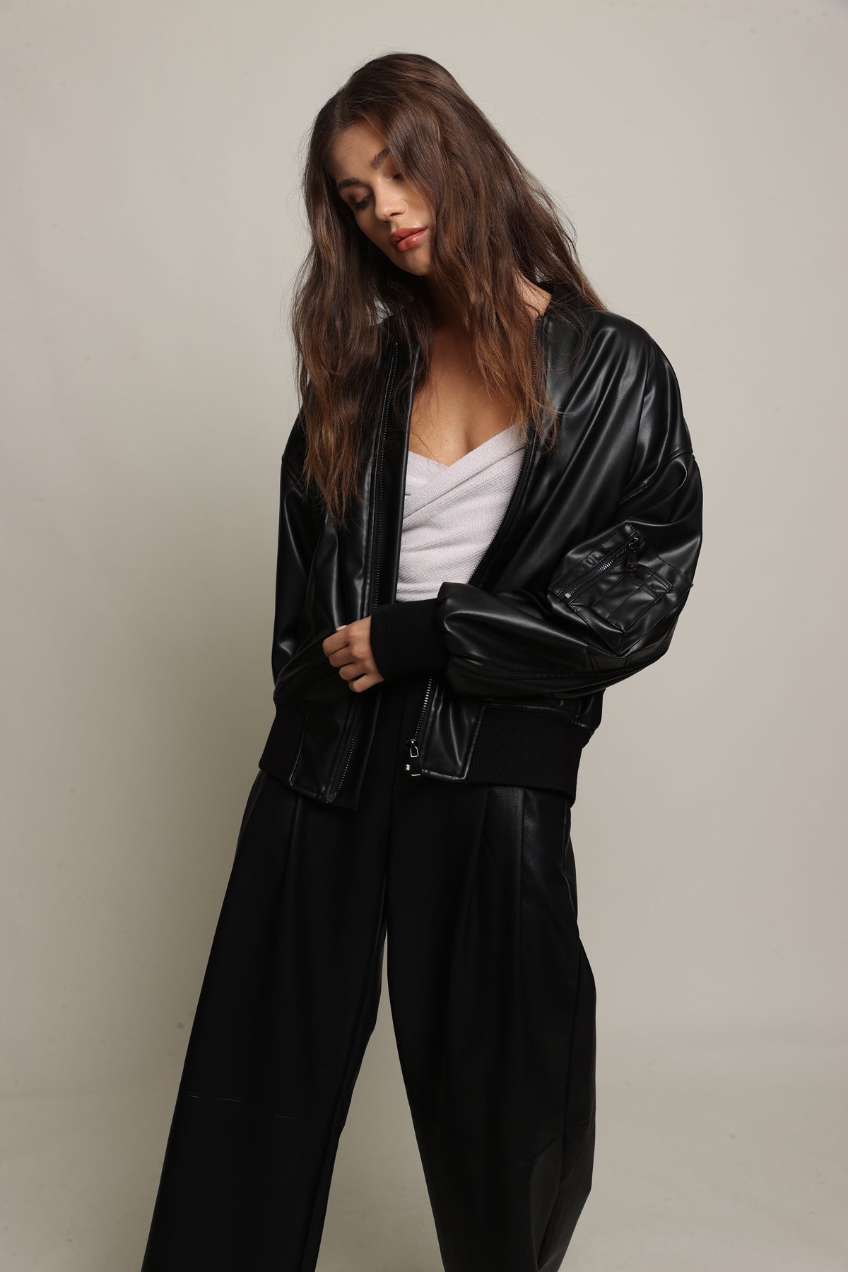 Bianca bomber jacket blak – Line & Dot