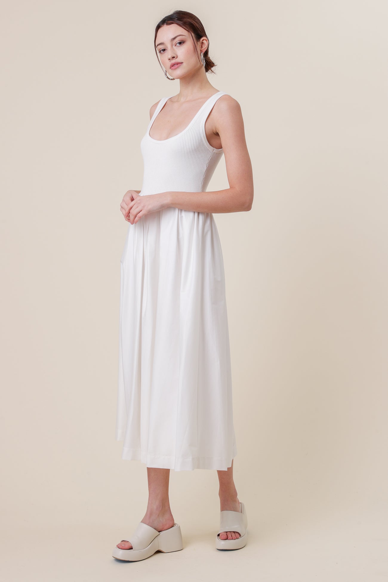 Rika combo dress ivory – Line & Dot
