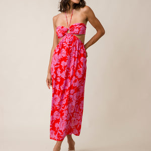 pink and red cut out dress JENNIE CUT OUT DRESS