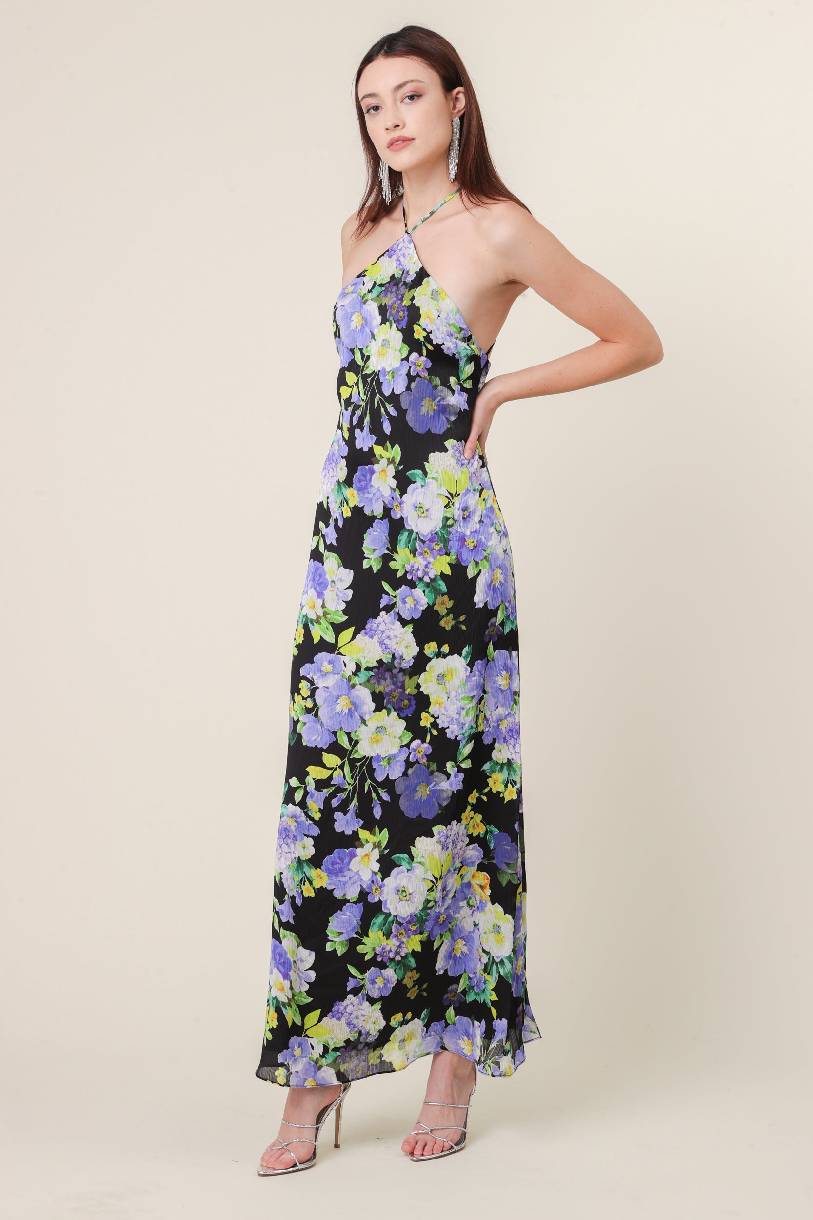 Bloom halter neck maxi Line & Dot Bloom halter neck maxi Line & Dot
