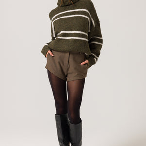 VERONICA SWEATER - OLIVE AND IVORY