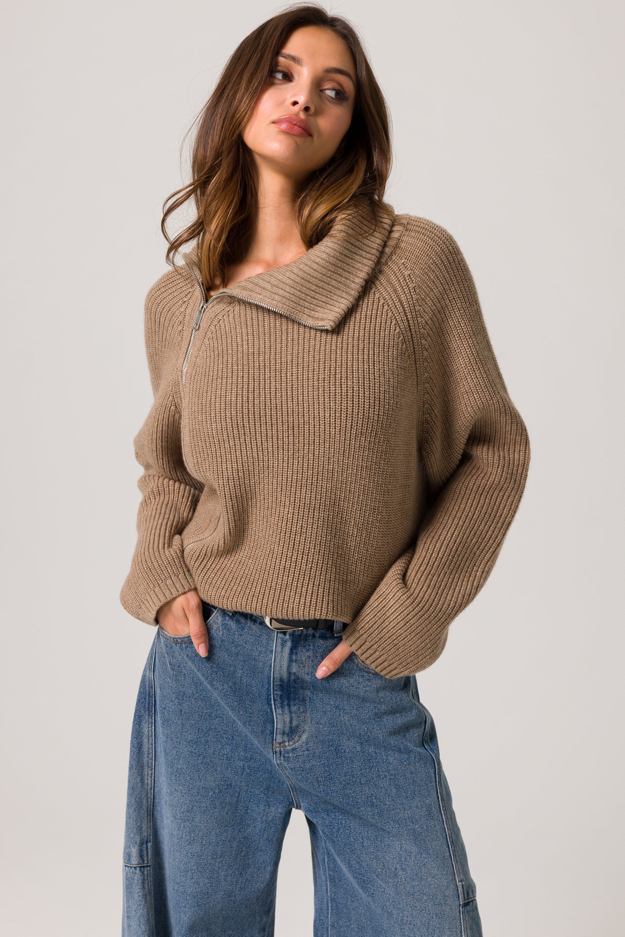 BASSETT ZIPPER SWEATER