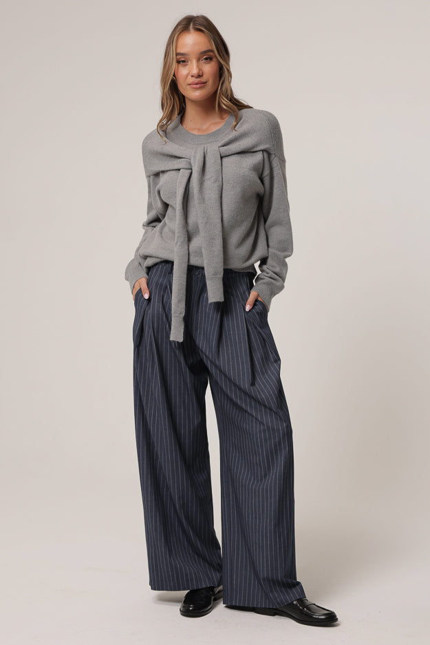 LnA エルエヌエー 背中開き長袖ロングセーター カットソー トップス Atlas Sweater チャコールグレー LnA(エルエヌエー)背中開き長袖ロングセーター/カットソー