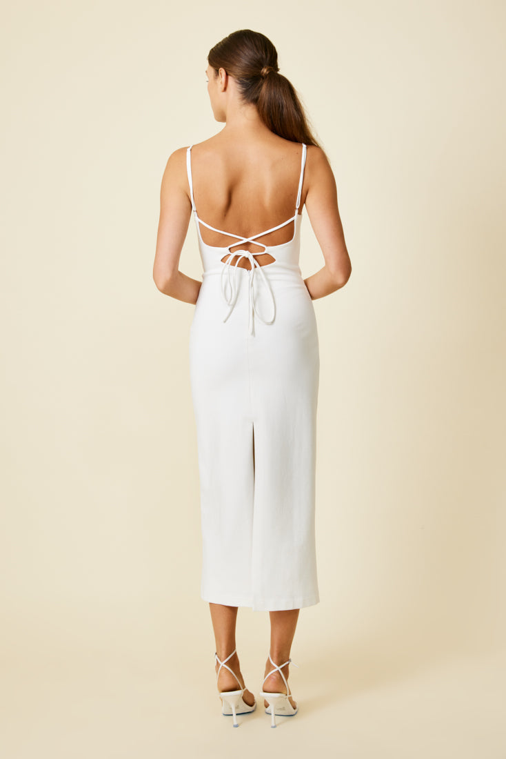 FLOR CUT OUT MIDI DRESS Line & Dot FLOR CUT OUT MIDI DRESS Line & Dot