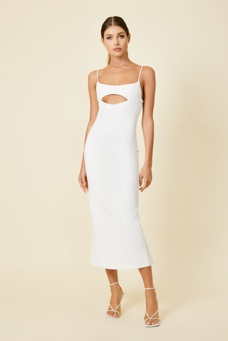FLOR CUT OUT MIDI DRESS Line & Dot FLOR CUT OUT MIDI DRESS Line & Dot