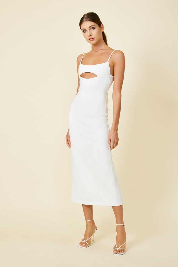 FLOR CUT OUT MIDI DRESS FLOR CUT OUT MIDI DRESS