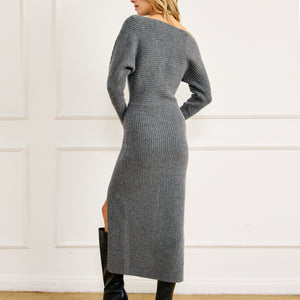 Alta sweater dress charcoal Line & Dot Alta sweater dress charcoal Line & Dot