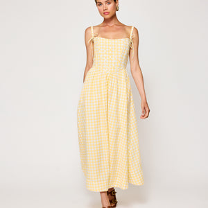 dotted midi corset dress Polka Dot Halter-Neck Dress