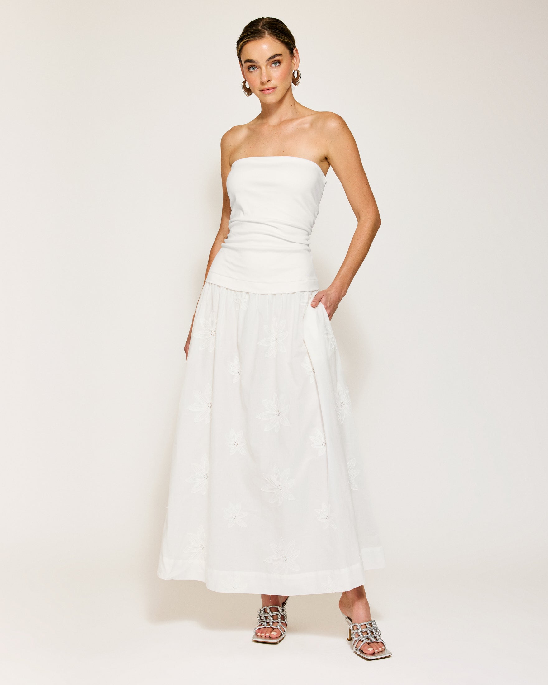 EMBERLY MIX-MEDIA DRESS