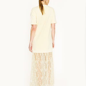 mixed media sheer skirt dress ASTR the Label | Mandy Halter Mixed Media Dress in White
