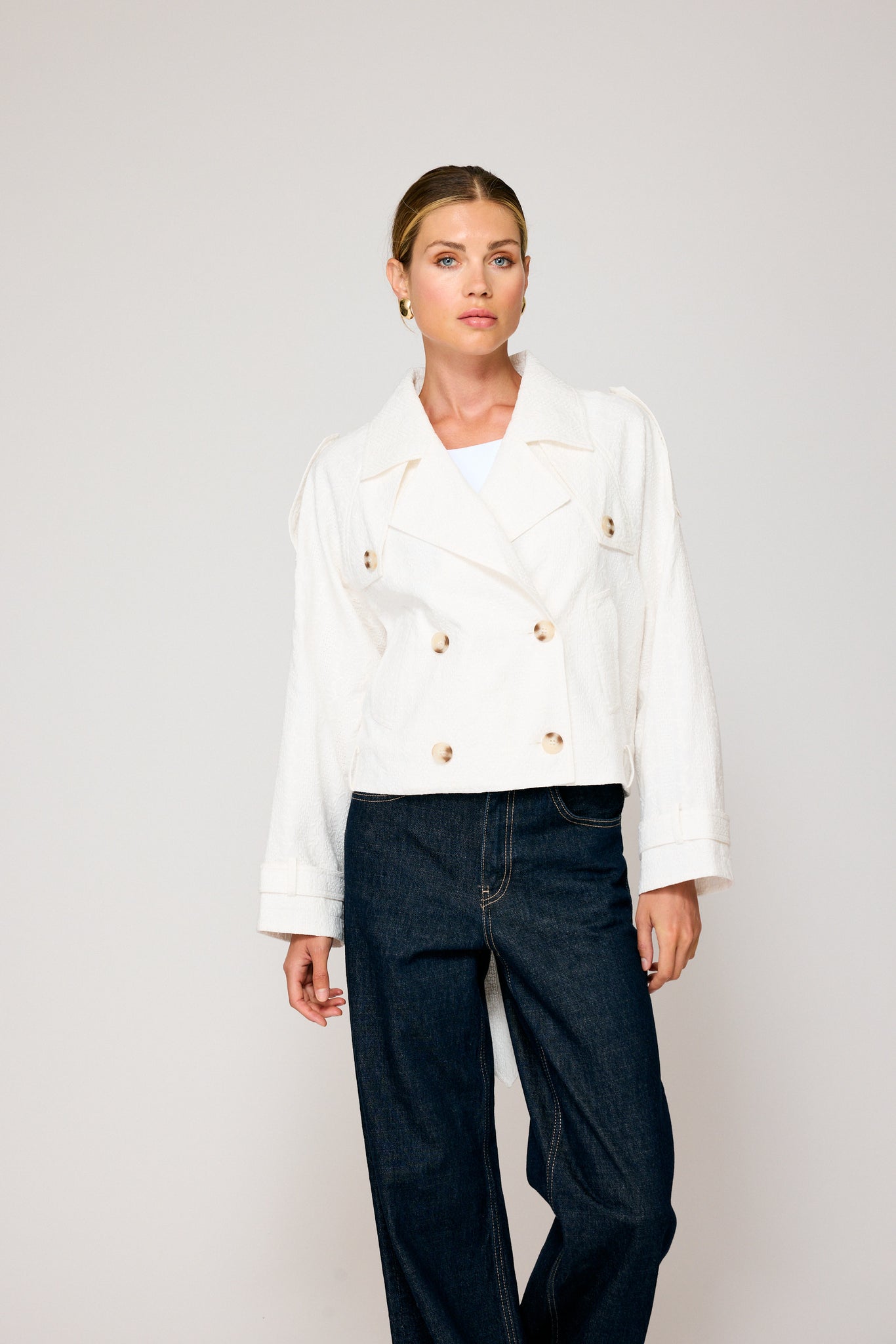 BENDETTA CROP TRENCH JACKET