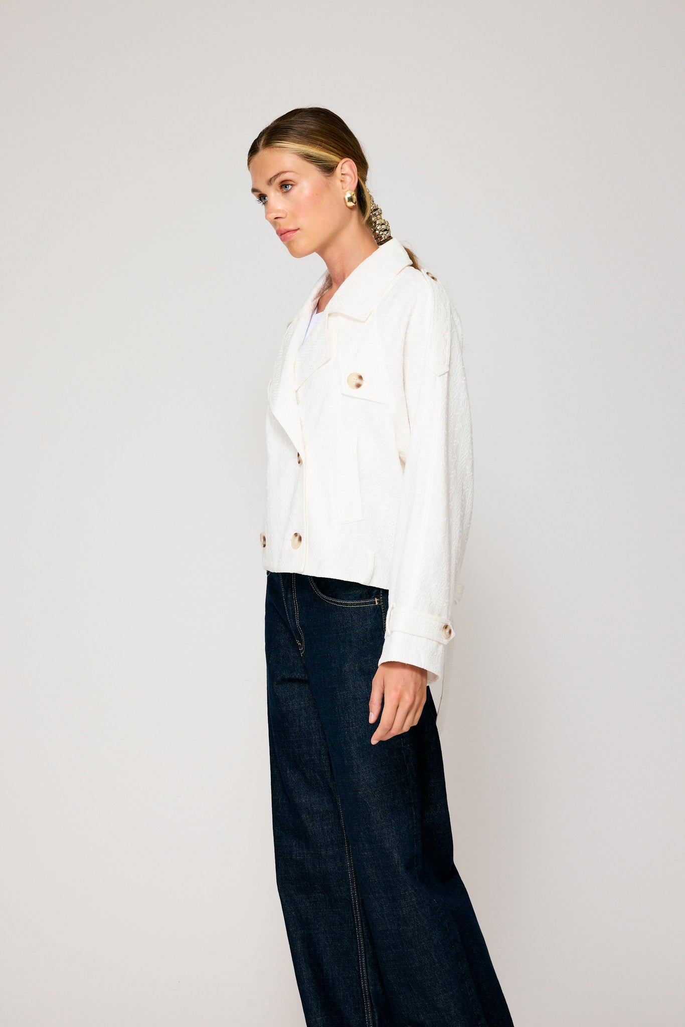 BENDETTA CROP TRENCH JACKET