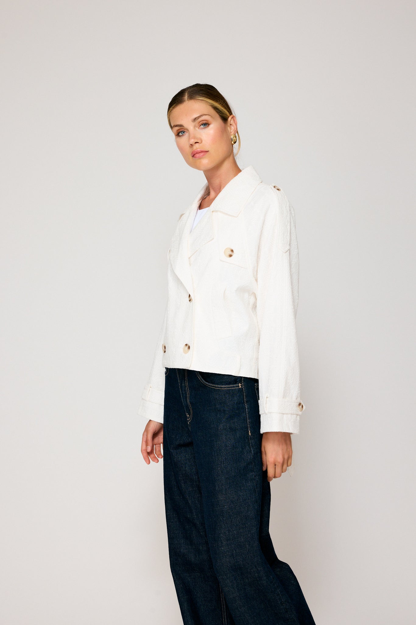 BENDETTA CROP TRENCH JACKET