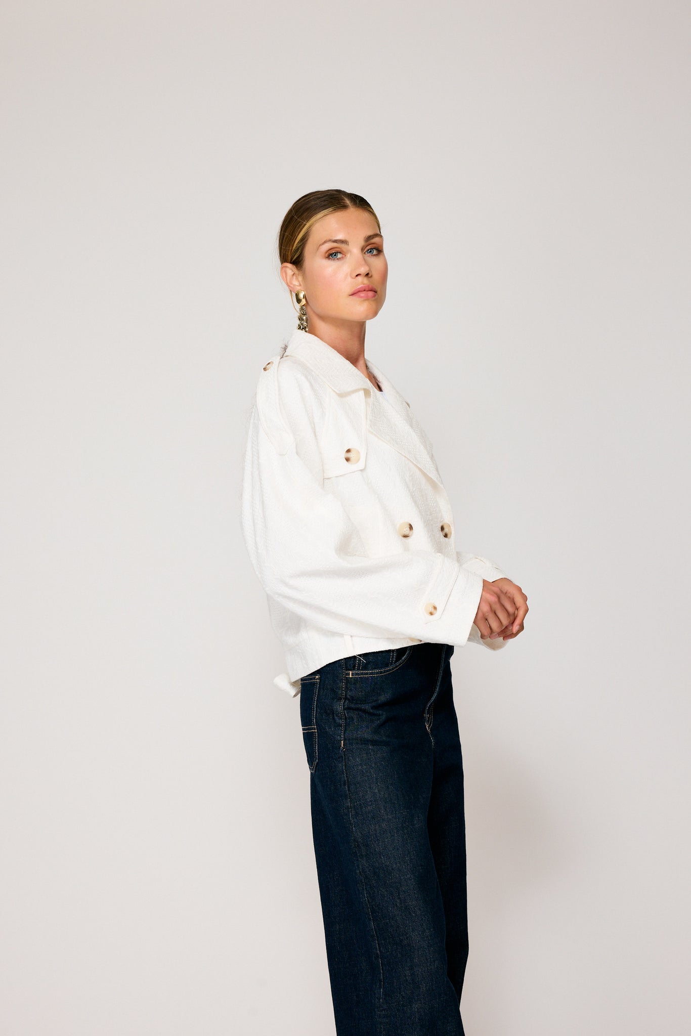 BENDETTA CROP TRENCH JACKET