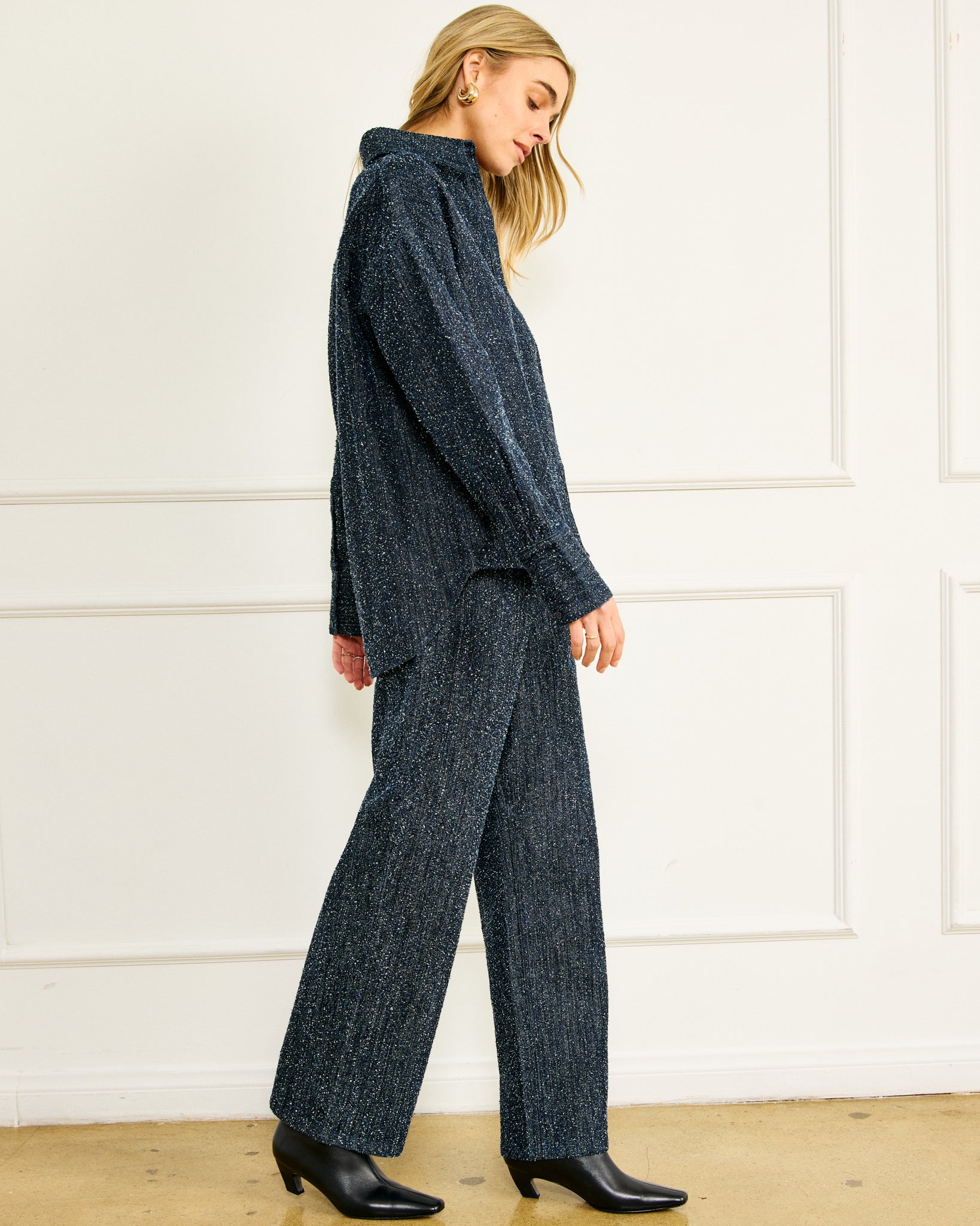 NIKKA PEBBLED DENIM PANTS