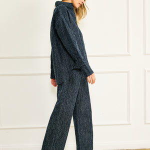 NIKKA PEBBLED DENIM PANTS