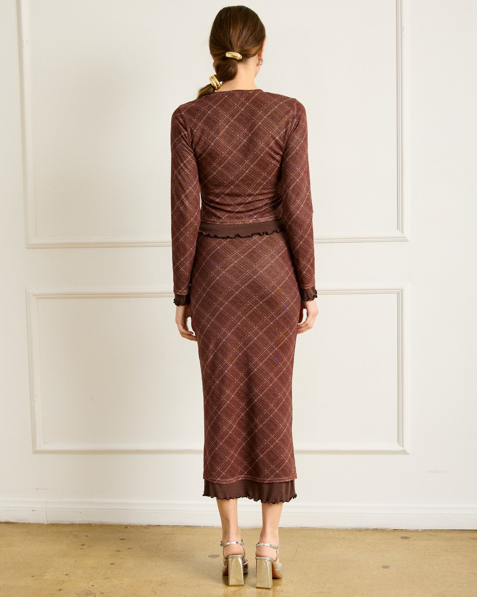 RICHARD PLAID MIDI SKIRT