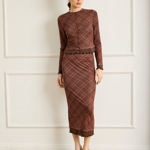 RICHARD PLAID MIDI SKIRT