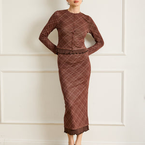 RICHARD PLAID MIDI SKIRT