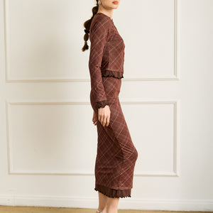 RICHARD PLAID MIDI SKIRT