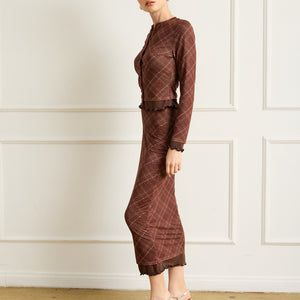 RICHARD PLAID MIDI SKIRT