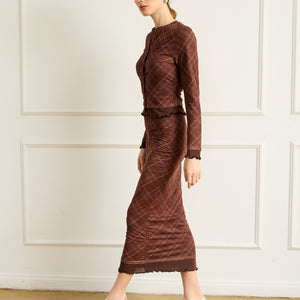 RICHARD PLAID MIDI SKIRT