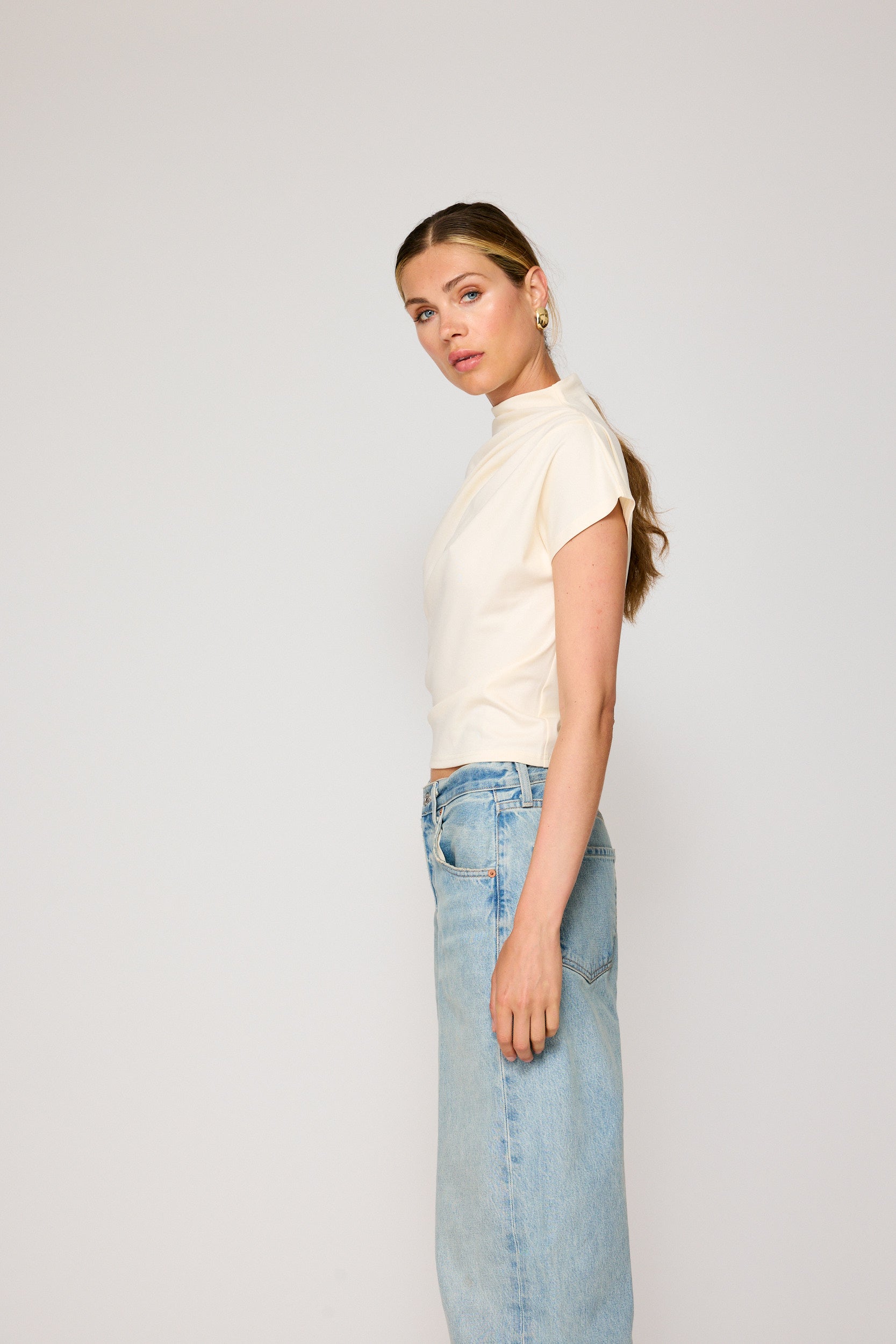 【dydoshop】25ss draped top Archer draped top – Line & Dot