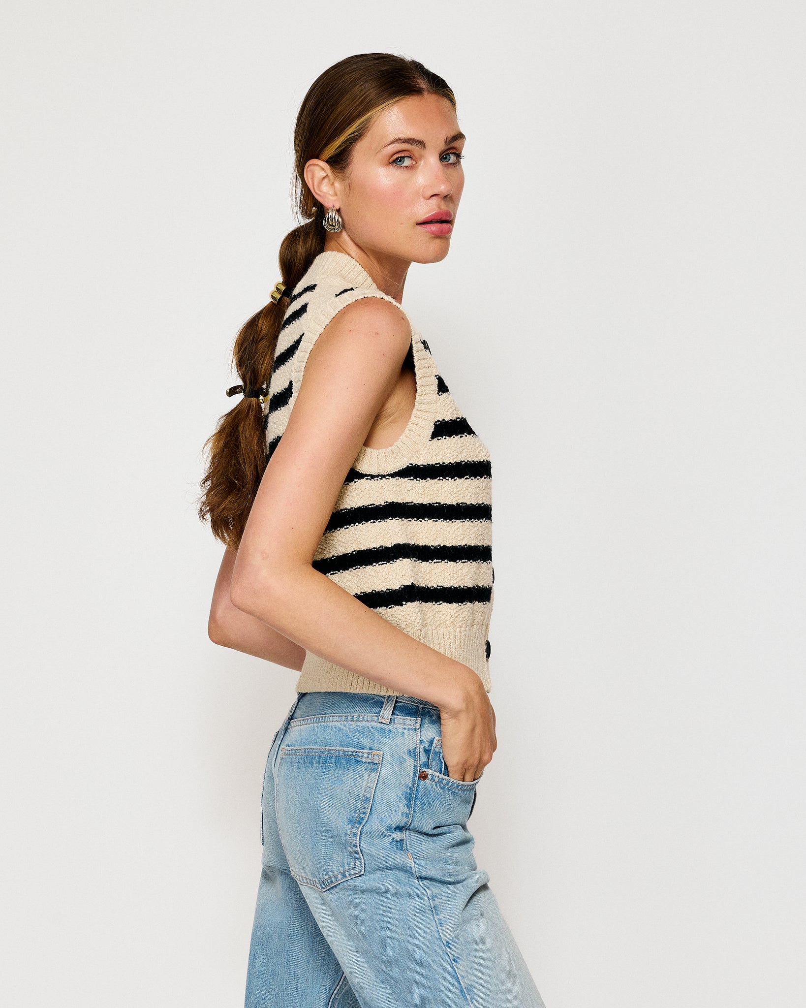 MIRI STRIPED SWEATER VEST