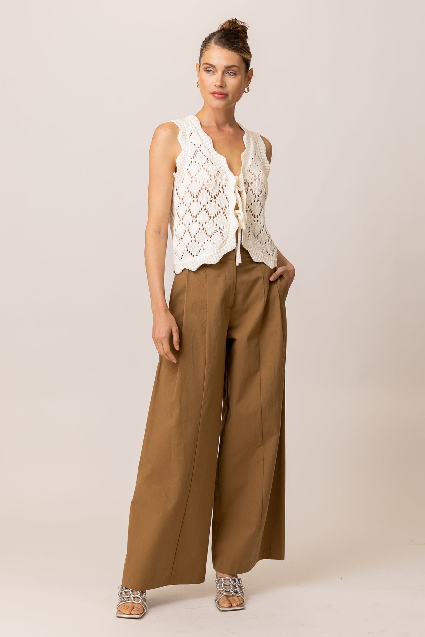 ALEZA TIED SWEATER VEST