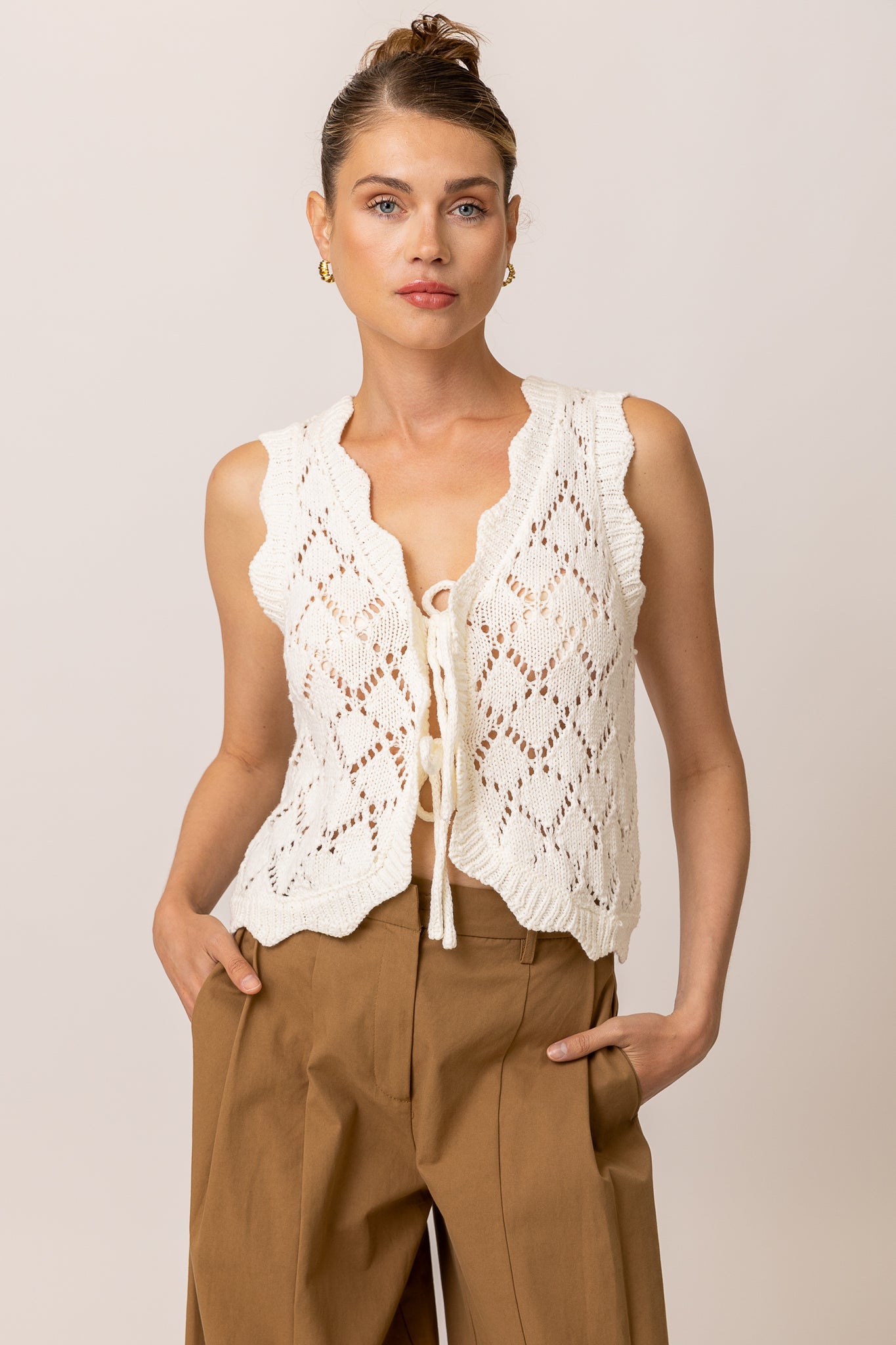 ALEZA TIED SWEATER VEST