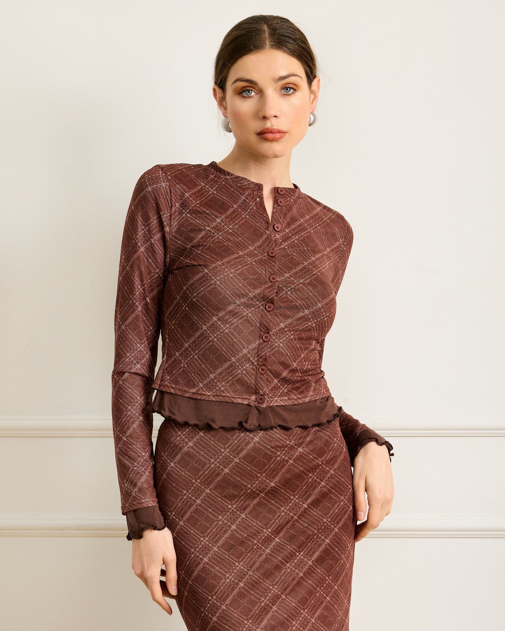Richard plaid button down top – Line & Dot